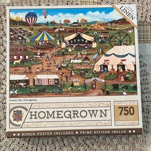 Homegrown 750-Piece Puzzle - Vibrant Multicolor in Linen. All pieces here! “Coun
